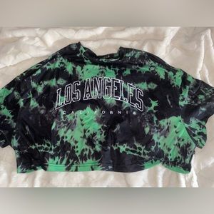 Oversized tie dye crop top .Med